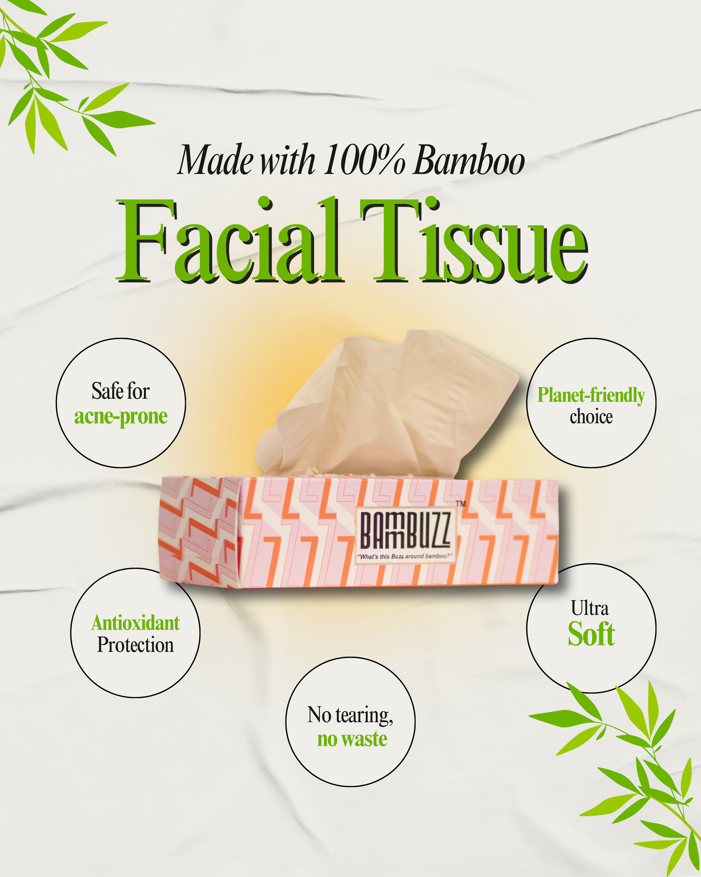Bamboo Facial Tissue (Pack of 4)